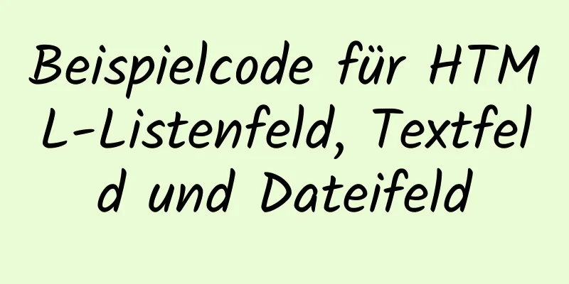 Beispielcode für HTML-Listenfeld, Textfeld und Dateifeld