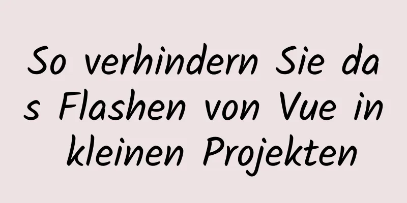 So verhindern Sie das Flashen von Vue in kleinen Projekten