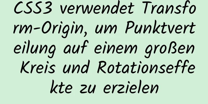 CSS3 verwendet Transform-Origin, um Punktverteilung auf einem großen Kreis und Rotationseffekte zu erzielen