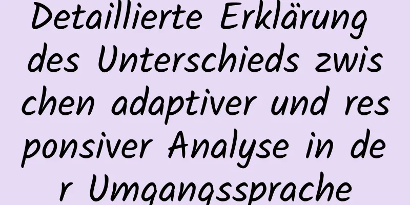 Detaillierte Erklärung des Unterschieds zwischen adaptiver und responsiver Analyse in der Umgangssprache