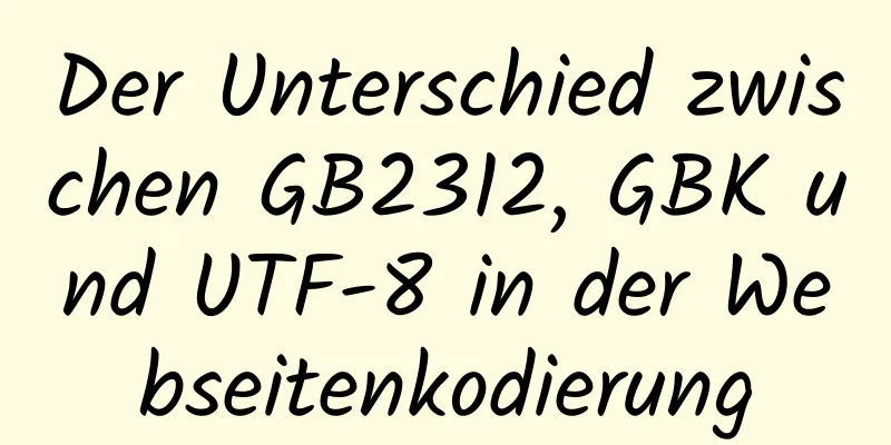 Der Unterschied zwischen GB2312, GBK und UTF-8 in der Webseitenkodierung