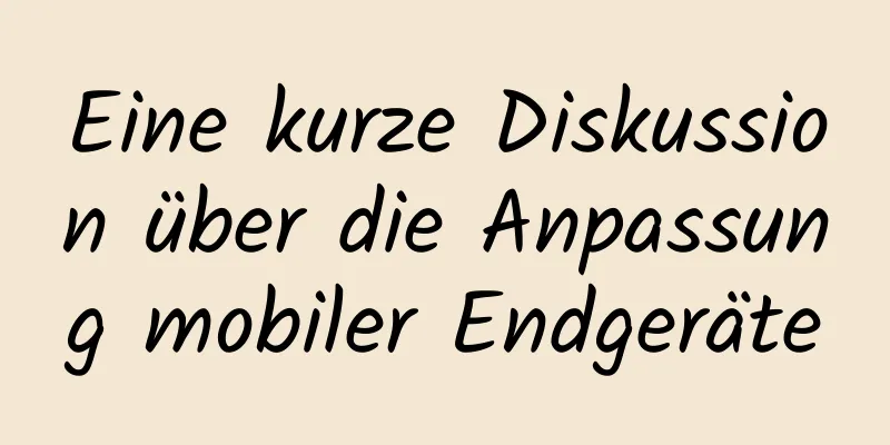 Eine kurze Diskussion über die Anpassung mobiler Endgeräte