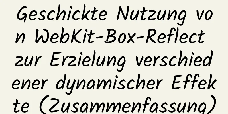 Geschickte Nutzung von WebKit-Box-Reflect zur Erzielung verschiedener dynamischer Effekte (Zusammenfassung)