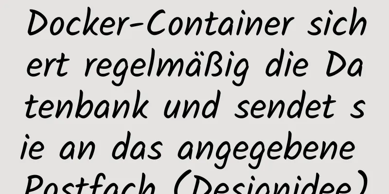 Docker-Container sichert regelmäßig die Datenbank und sendet sie an das angegebene Postfach (Designidee)