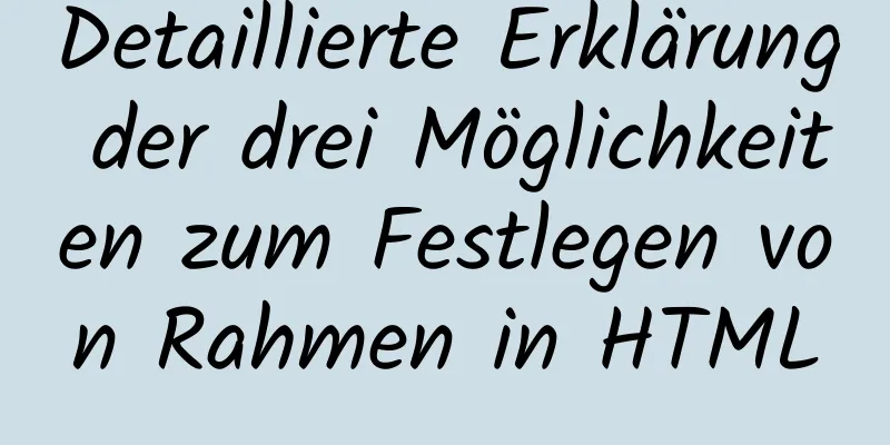 Detaillierte Erklärung der drei Möglichkeiten zum Festlegen von Rahmen in HTML