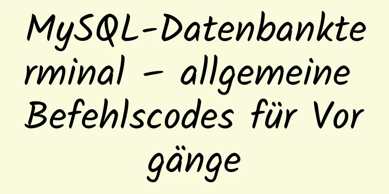 MySQL-Datenbankterminal – allgemeine Befehlscodes für Vorgänge