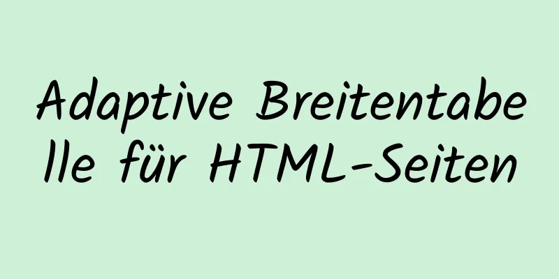 Adaptive Breitentabelle für HTML-Seiten