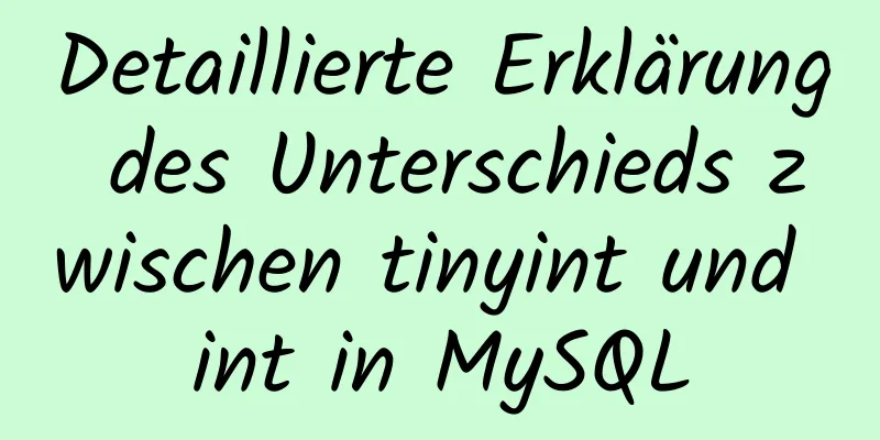 Detaillierte Erklärung des Unterschieds zwischen tinyint und int in MySQL