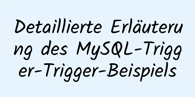 Detaillierte Erläuterung des MySQL-Trigger-Trigger-Beispiels