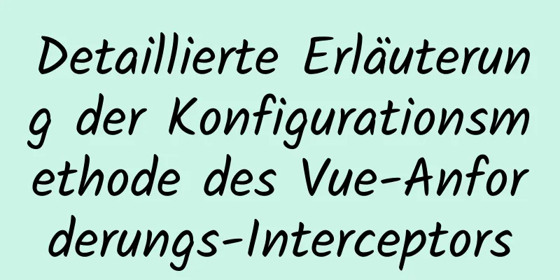 Detaillierte Erläuterung der Konfigurationsmethode des Vue-Anforderungs-Interceptors