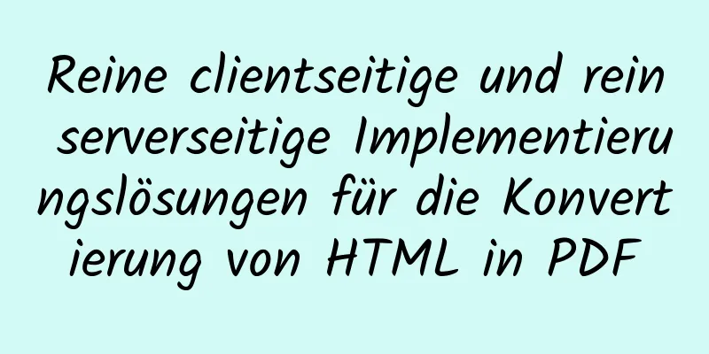 Reine clientseitige und rein serverseitige Implementierungslösungen für die Konvertierung von HTML in PDF