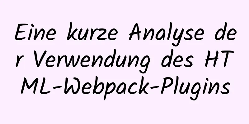 Eine kurze Analyse der Verwendung des HTML-Webpack-Plugins