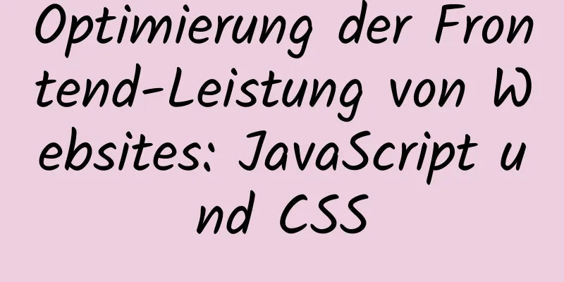 Optimierung der Frontend-Leistung von Websites: JavaScript und CSS