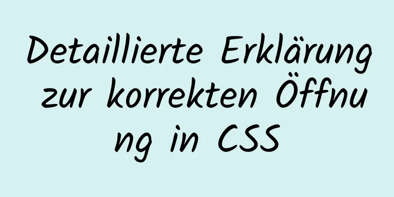 Detaillierte Erklärung zur korrekten Öffnung in CSS