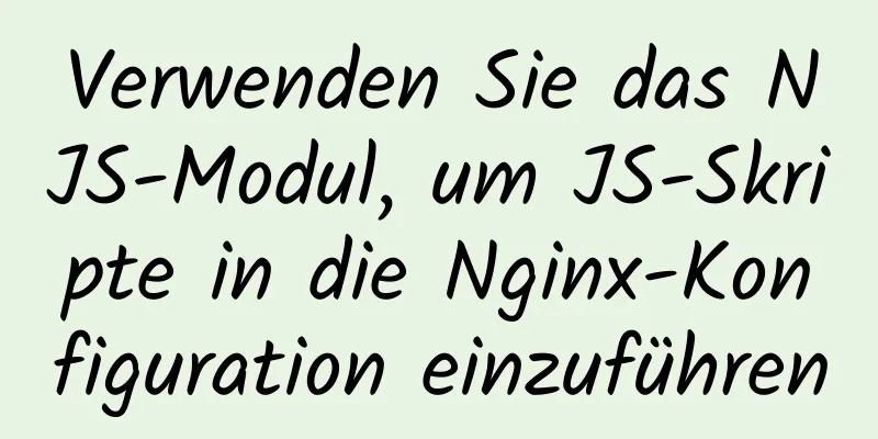 Verwenden Sie das NJS-Modul, um JS-Skripte in die Nginx-Konfiguration einzuführen