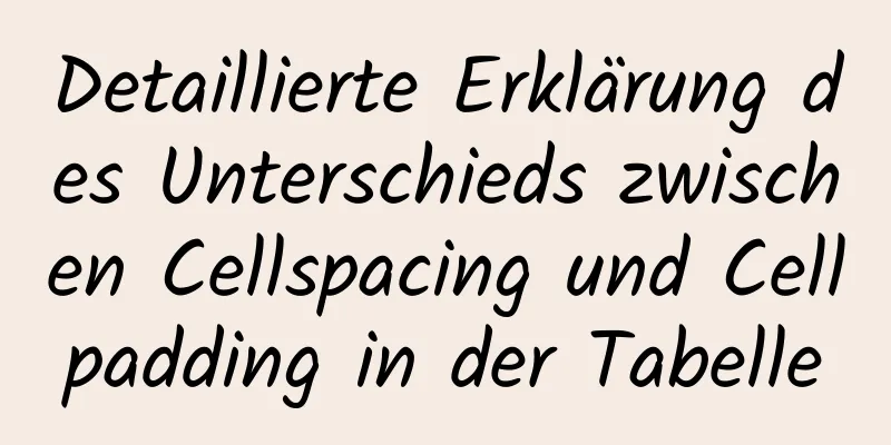 Detaillierte Erklärung des Unterschieds zwischen Cellspacing und Cellpadding in der Tabelle