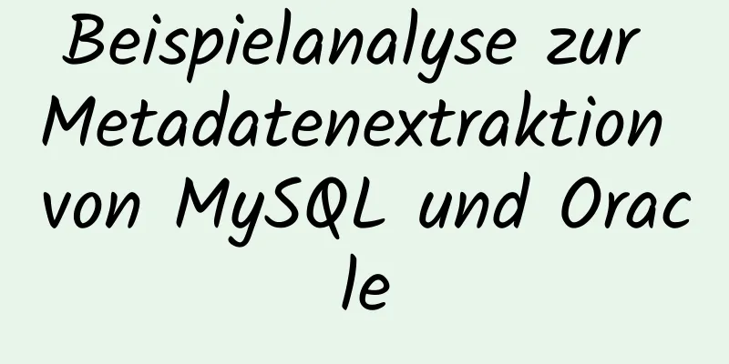 Beispielanalyse zur Metadatenextraktion von MySQL und Oracle