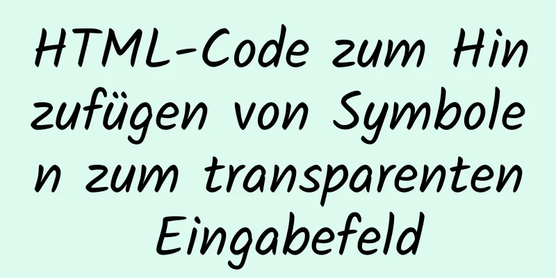 HTML-Code zum Hinzufügen von Symbolen zum transparenten Eingabefeld