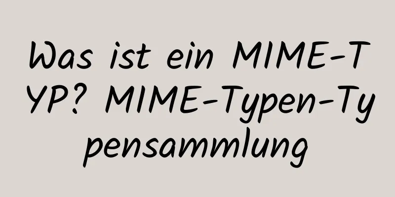 Was ist ein MIME-TYP? MIME-Typen-Typensammlung