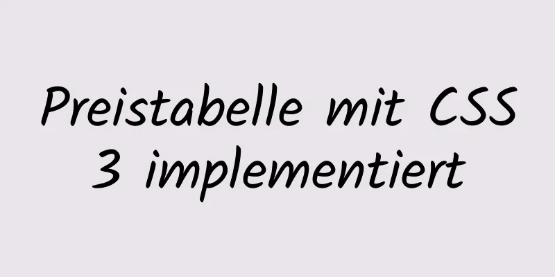 Preistabelle mit CSS3 implementiert