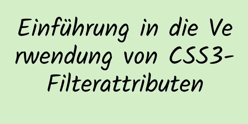 Einführung in die Verwendung von CSS3-Filterattributen