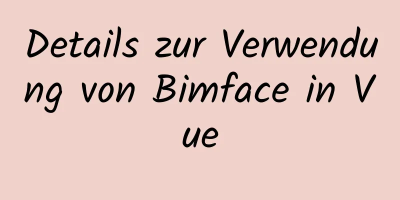 Details zur Verwendung von Bimface in Vue