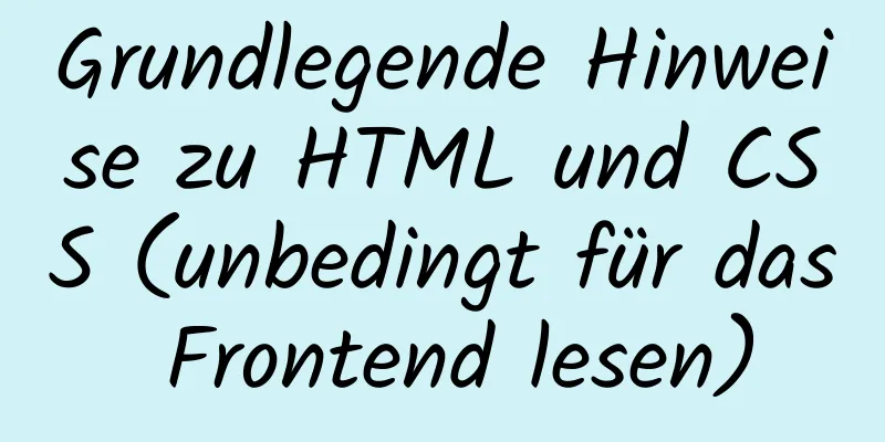 Grundlegende Hinweise zu HTML und CSS (unbedingt für das Frontend lesen)