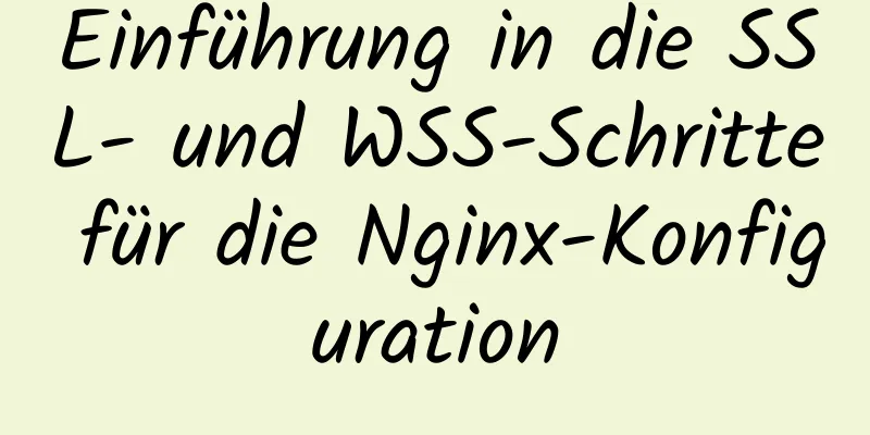 Einführung in die SSL- und WSS-Schritte für die Nginx-Konfiguration