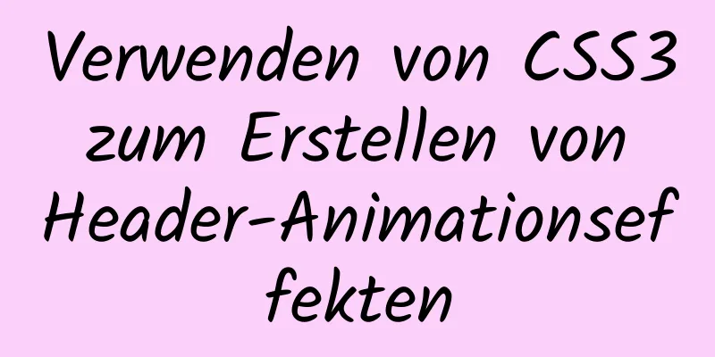 Verwenden von CSS3 zum Erstellen von Header-Animationseffekten