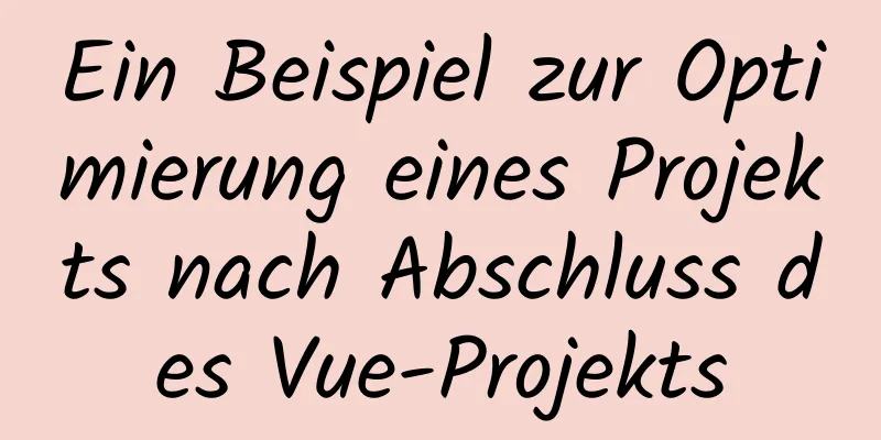 Ein Beispiel zur Optimierung eines Projekts nach Abschluss des Vue-Projekts