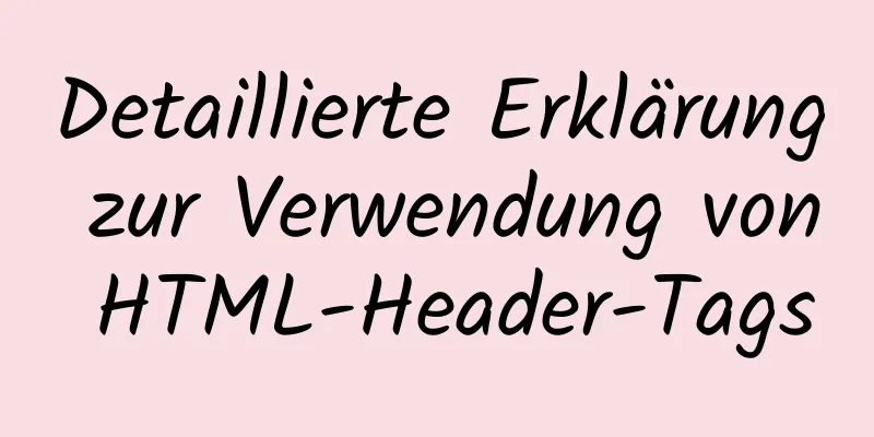 Detaillierte Erklärung zur Verwendung von HTML-Header-Tags