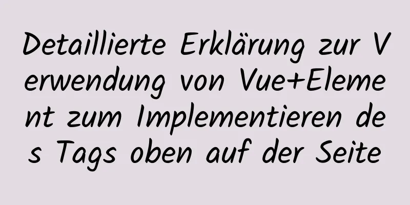 Detaillierte Erklärung zur Verwendung von Vue+Element zum Implementieren des Tags oben auf der Seite