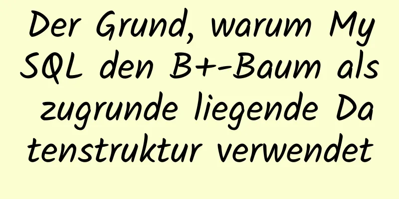 Der Grund, warum MySQL den B+-Baum als zugrunde liegende Datenstruktur verwendet