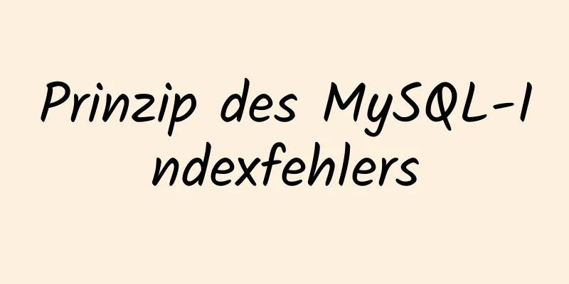 Prinzip des MySQL-Indexfehlers