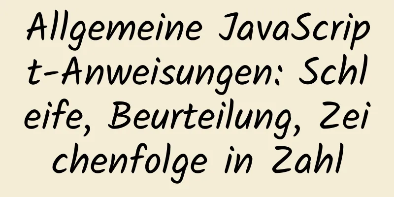 Allgemeine JavaScript-Anweisungen: Schleife, Beurteilung, Zeichenfolge in Zahl