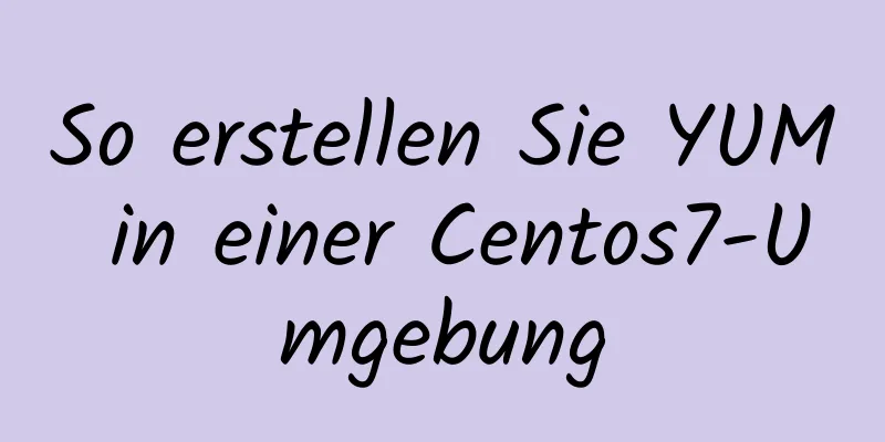 So erstellen Sie YUM in einer Centos7-Umgebung