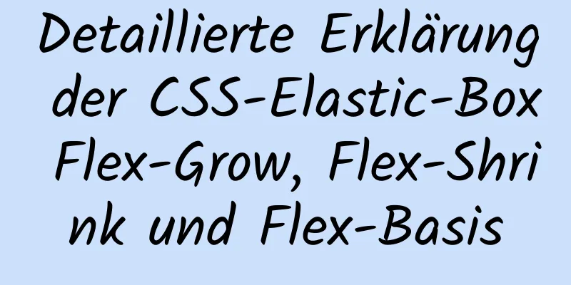 Detaillierte Erklärung der CSS-Elastic-Box Flex-Grow, Flex-Shrink und Flex-Basis