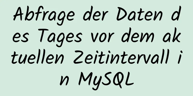 Abfrage der Daten des Tages vor dem aktuellen Zeitintervall in MySQL