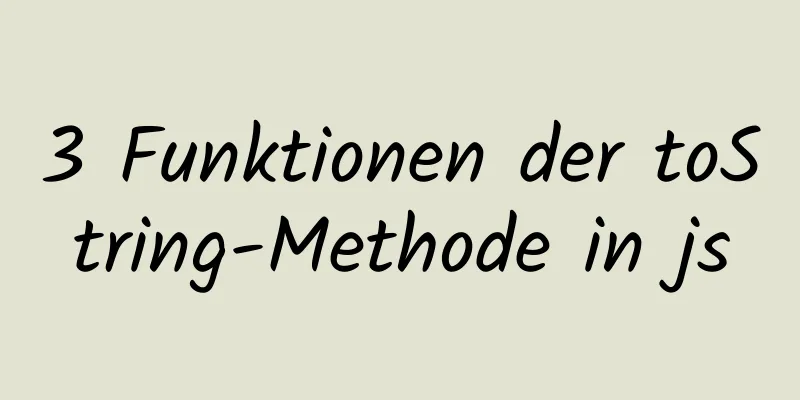 3 Funktionen der toString-Methode in js