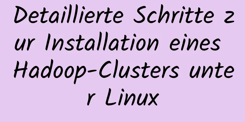 Detaillierte Schritte zur Installation eines Hadoop-Clusters unter Linux