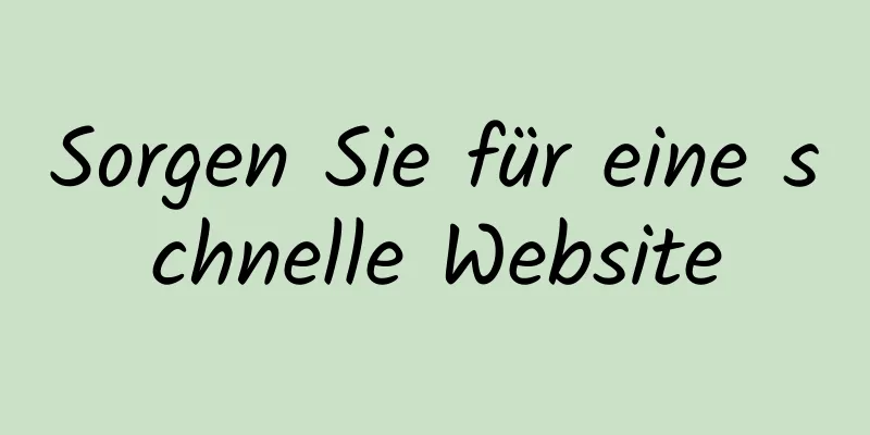 Sorgen Sie für eine schnelle Website