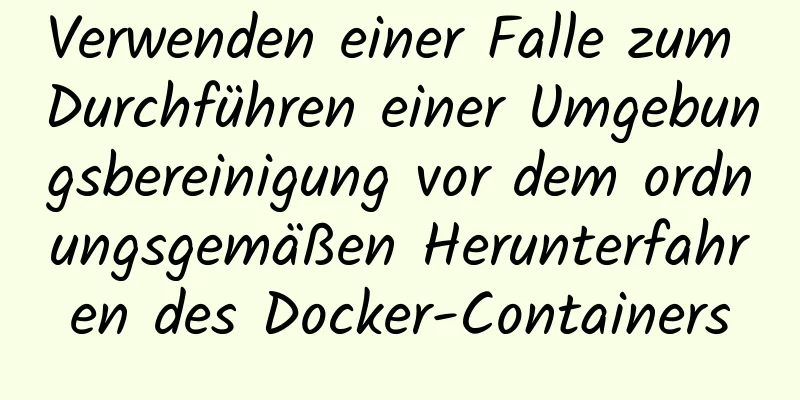 Verwenden einer Falle zum Durchführen einer Umgebungsbereinigung vor dem ordnungsgemäßen Herunterfahren des Docker-Containers