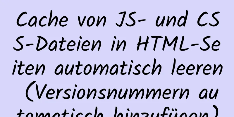 Cache von JS- und CSS-Dateien in HTML-Seiten automatisch leeren (Versionsnummern automatisch hinzufügen)