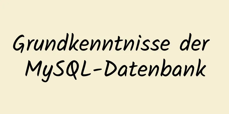 Grundkenntnisse der MySQL-Datenbank