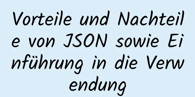 Vorteile und Nachteile von JSON sowie Einführung in die Verwendung