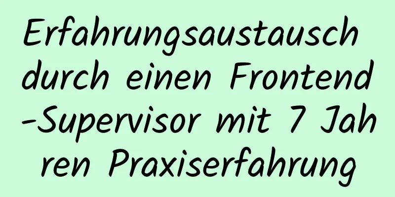 Erfahrungsaustausch durch einen Frontend-Supervisor mit 7 Jahren Praxiserfahrung