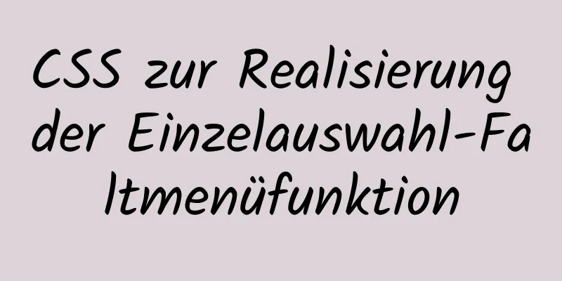 CSS zur Realisierung der Einzelauswahl-Faltmenüfunktion