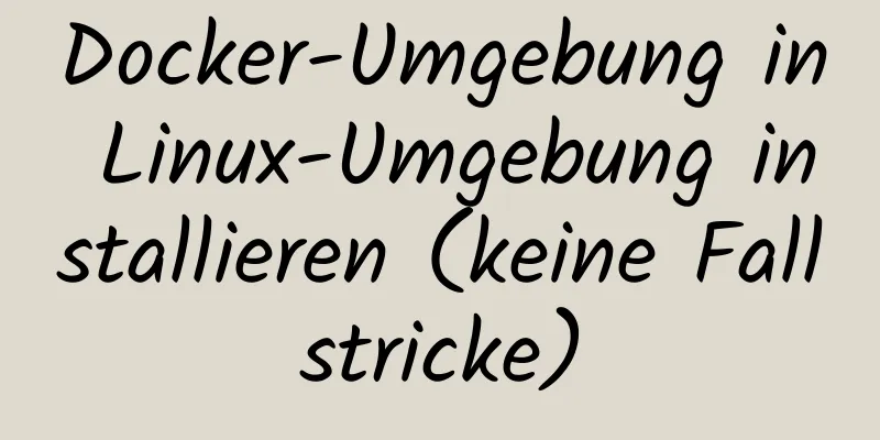 Docker-Umgebung in Linux-Umgebung installieren (keine Fallstricke)