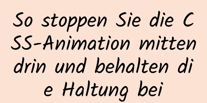 So stoppen Sie die CSS-Animation mittendrin und behalten die Haltung bei