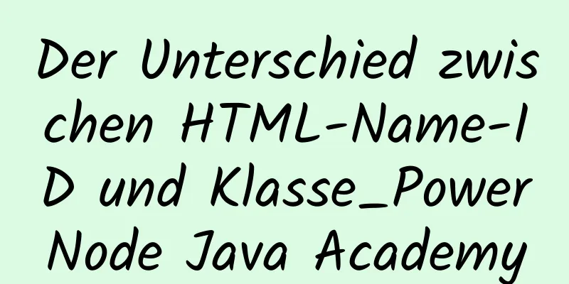 Der Unterschied zwischen HTML-Name-ID und Klasse_PowerNode Java Academy